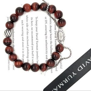 David Yurman 8 mm Spiritual Beads Bracelet
Red Tiger Eye Silver DY Adjustable